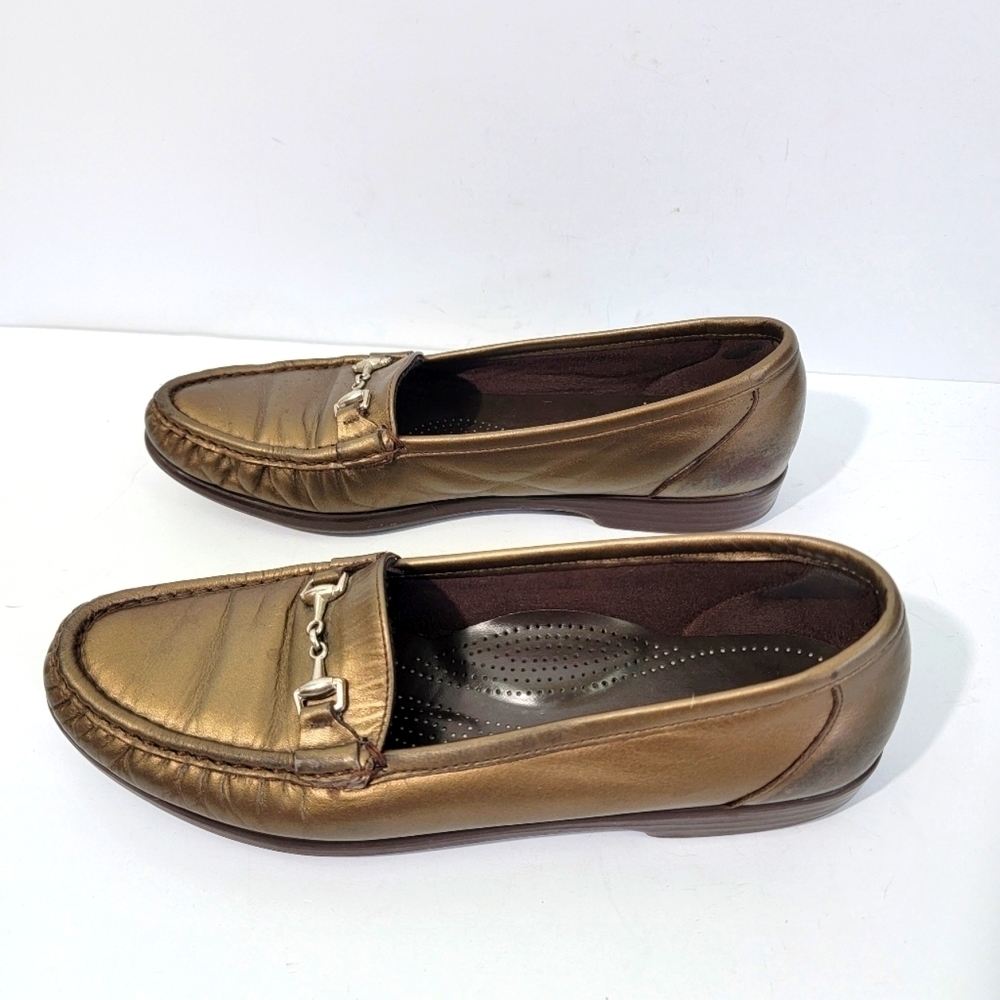 SAS Metro Bronze Leather Loafer Women's Size 10S Comfort Casual Everyday Driving